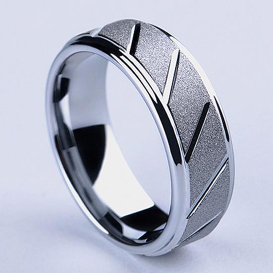Men Matte Geometric Band Finger Ring Wedding Engagement Jewelry Gift