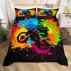 Erosebridal Football Comforter Cover, Hand Drawn Sketch Soccer Flag Network Team Sports Duvet Cover for Boys Teens Men, Decorative 2 Piecce