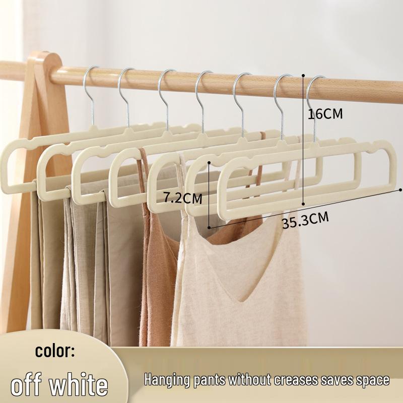 Non-Slip Thickened Flocked Clothes Hanger - Seamless, No Shoulder Marks, Multi-functional Household Hanger for Adults