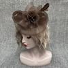 European and American bridal headgear veil retro feather mesh top hat party banquet hair accessories exaggerated top hat headgear