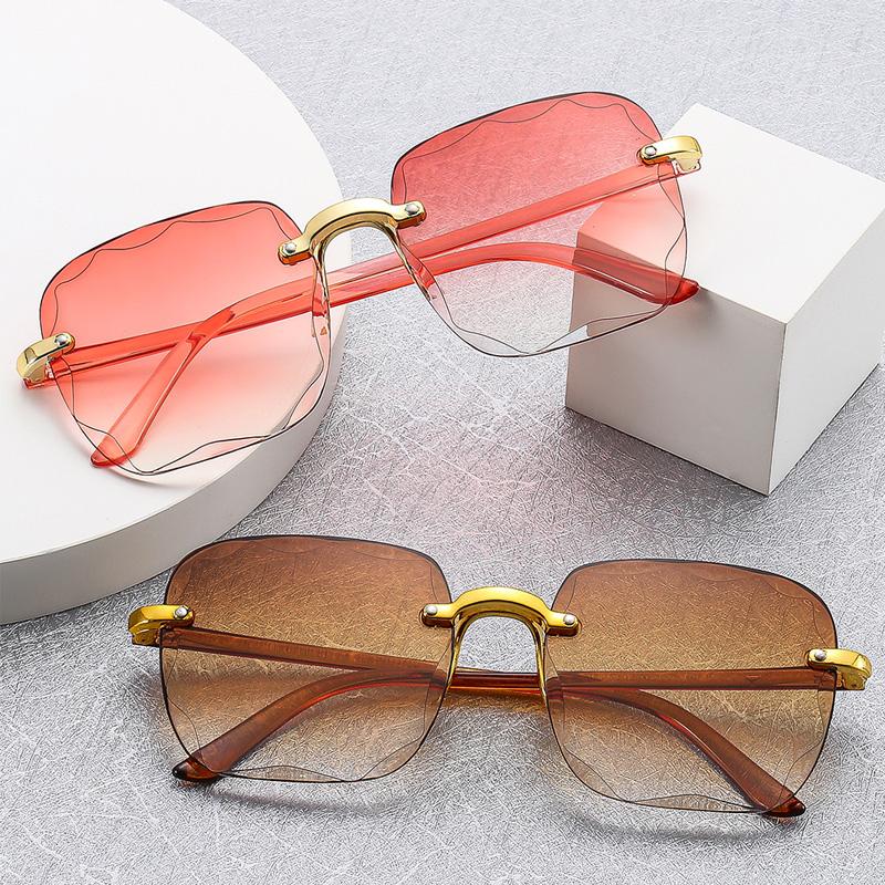 Vintage Square Sunglasses Woman Classic Frameless Gradient Mirror Sun Glasses Female Fashion Rimless Sun Glasses