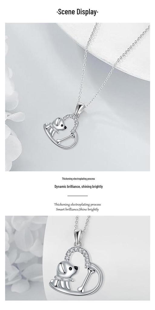 Anime Heart Pendant Dog Necklace - Fashionable Women's Jewelry Accessory