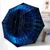 1pc Neon Grid Pattern Automatic Umbrella - 8-Rib Durable Frame, Portable Fashion Accessory & Holiday Gift Yy251117156