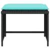 Garden Chair with Footstool Black Poly Rattan