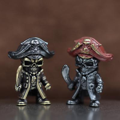 Pirate Skull Captain Brass Knife Bead EDC DIY Paracord Woven Bracelets Lanyard Pendant Accessories Outdoor Tool Hangings Jewelry