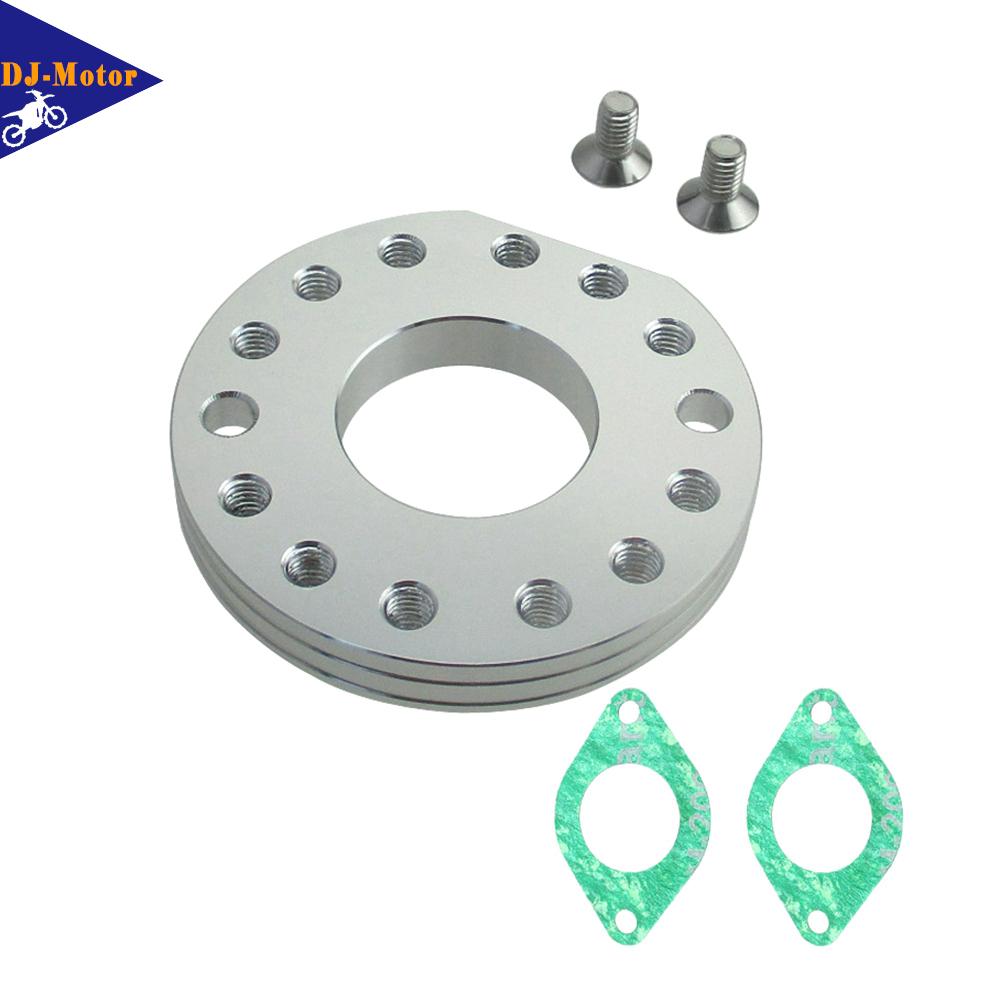 DJ-Motor Carburetor Manifold Adjuster Spinner Plate Adaptor With Gasket For ZS190 Zongshen Daytona Anima 190cc 212cc Engines серебряный
