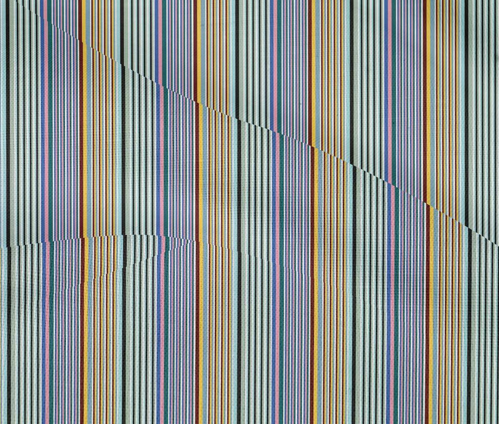 oneOone Bomull fleksibelt stoff flerfarget stripe trykt stoff 1 Yard 40 tommer