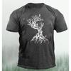Fashionable New Forest Tree Pattern Men's Printed T-shirt Street Fashion Harajuku Round Neck Large Comfortable Short Sleeve