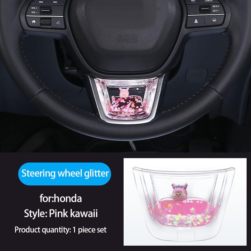 For Honda Steering Wheels Easy To Tall Durable Acrylic Shell Dynamic Sequ Stylish Upgrade Car Interior Accessories