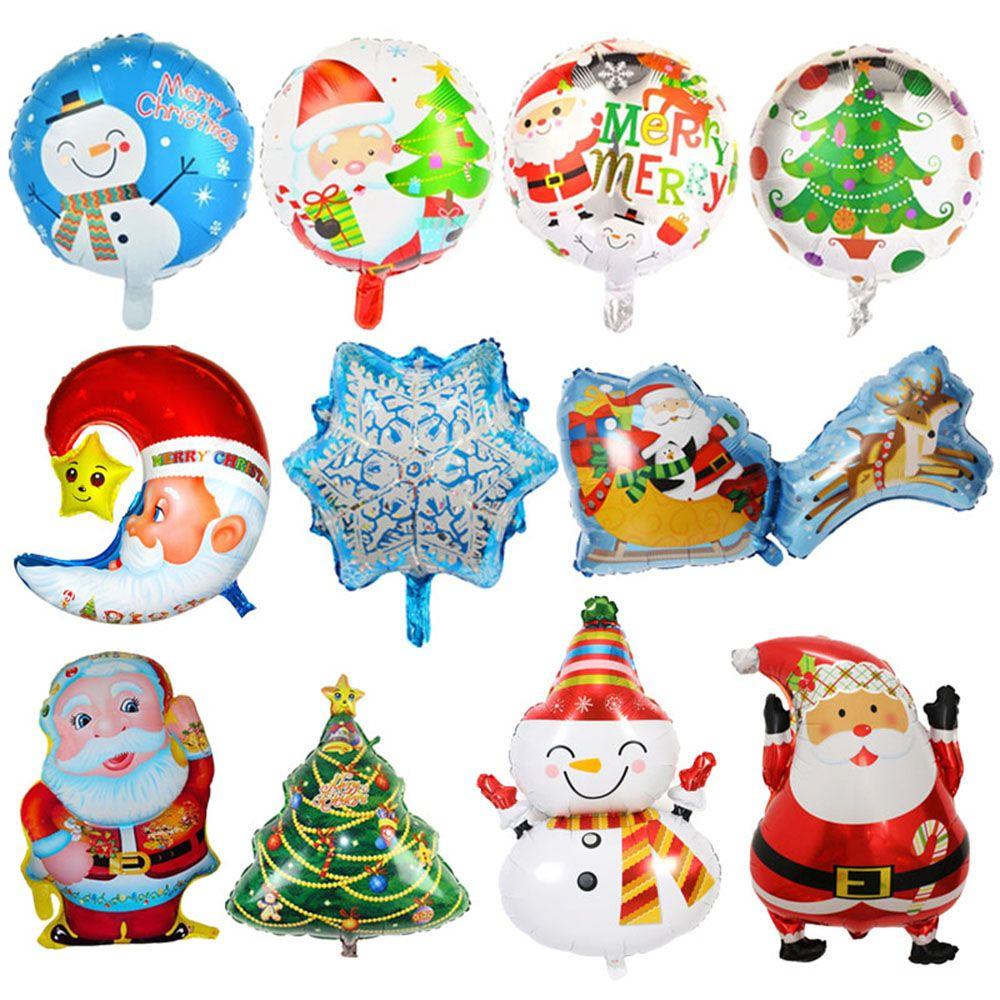 Snowman ChristmasTree Santa Claus Air Balloons Cartoon Balloons Christmas Decorations Aluminum Foil
