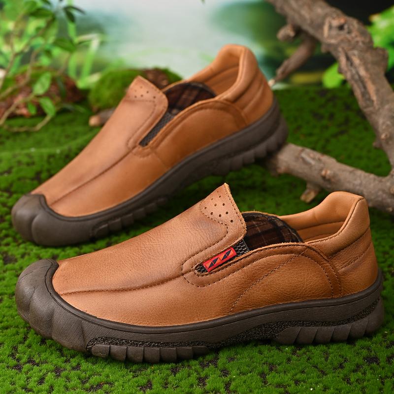Slip On Outdoor Men'S Loafers Leather Casual Shoes For Men Sneakers Non-Slip Hikking Footwear