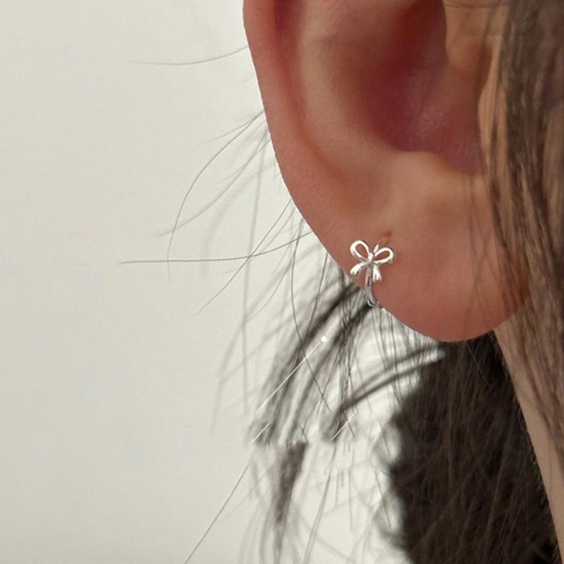 Minimalistischer Ohrschmuck Schlichtes Schmetterlingsknoten-Accessoire Schleife Ohrclips Y2K-Stil Schleifenknoten Stecker Accessoires