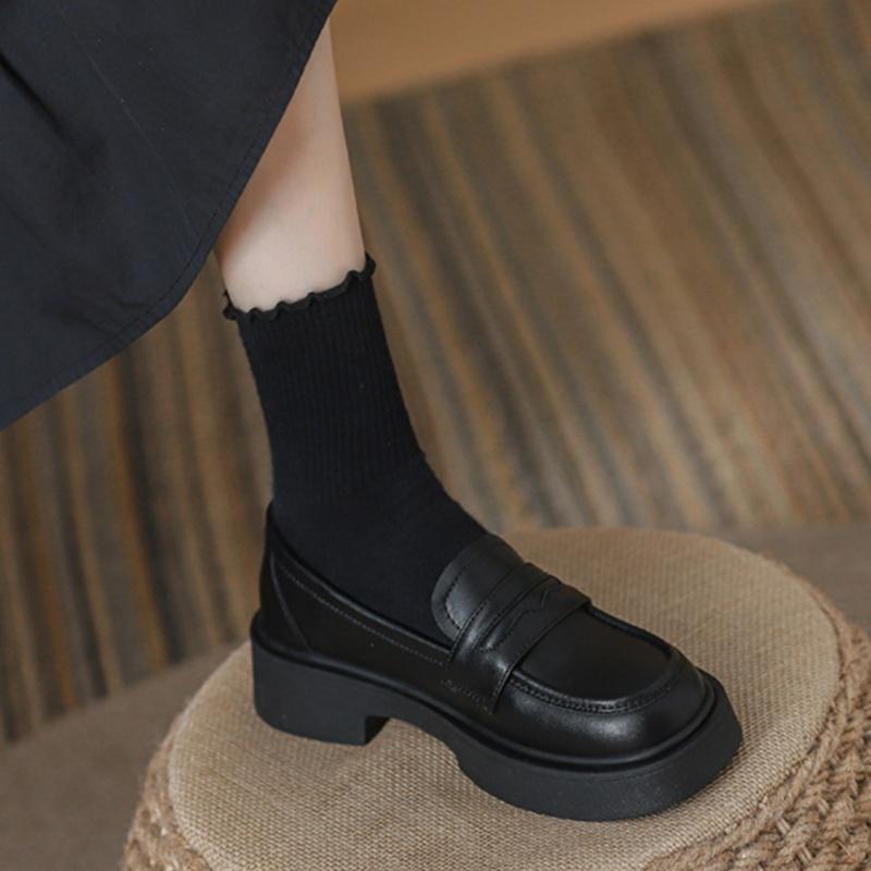 Fashion Mary Janes Women's Pumps 2025 Spring Autumn New British Style Mid Heels Shoes Retro Fashionable Soft Women Single Shoes