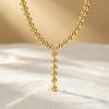 Classic Pearl Y-Shape Lariat Necklace for Women, Elegant Long Tassel Pendant for Bridal Wedding Party Jewelry