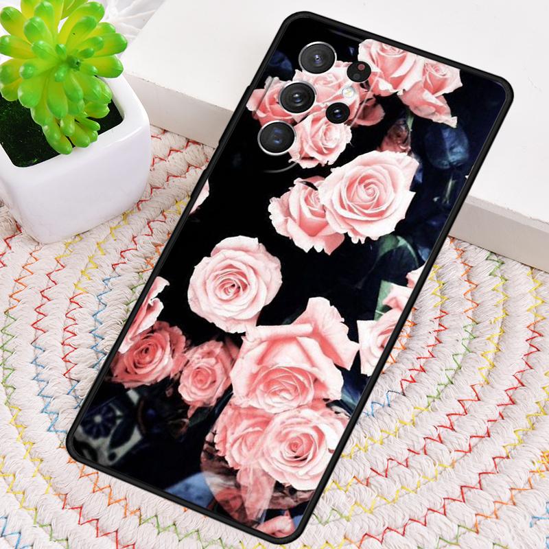 Elegant Vintage Floral Rose Phone Case for Samsung Galaxy Note 10 Pro S26 Ultra S23 S24 FE S25 S21 S22 PLUS Shockproof Cove