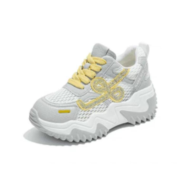 Little white shoes women's thin soft-soled shoes summer new hollow mesh breathable board shoes thick-soled heightening women's shoes
