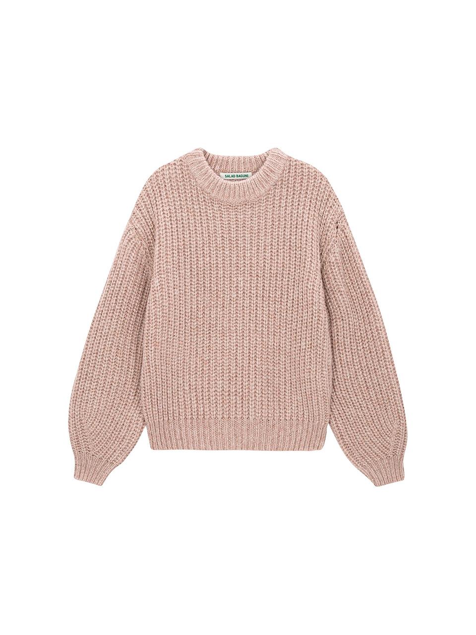 Salad Basket Metallic Round Pullover - Pink