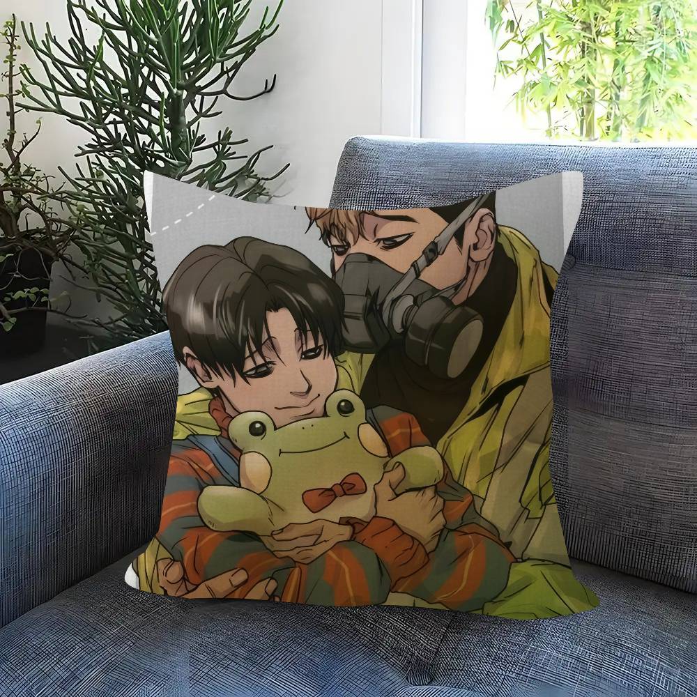 Korean Manga Killing Stalking Vintage Pillow Cover For Bedroom Room And Living Room Sofa Decorative Cushion Cover