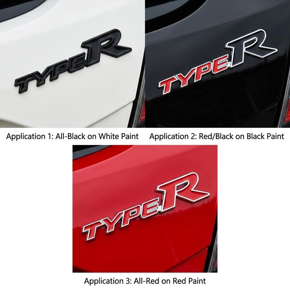 3D Metal Type-R Car Rear Trunk Emblem Badge Sticker For  Honda TYPE R Car Styling Accessories DO1