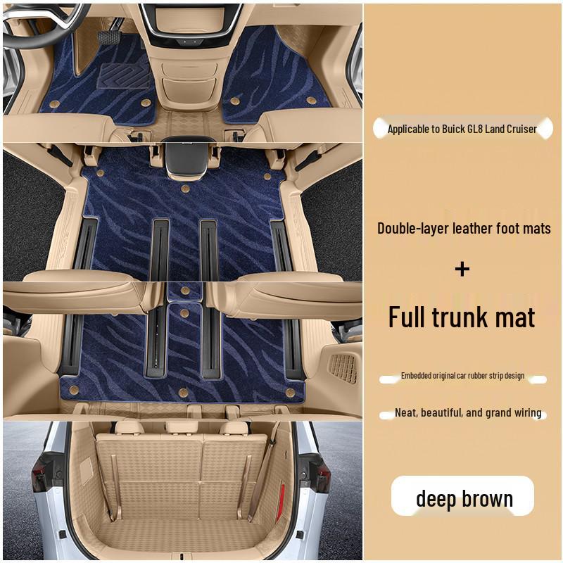 Custom Leather Floor Mats for 25 Buick GL8 Models - Full Coverage for Lu Shang New Energy Lu Zun PHEV/ES