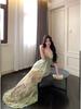 Mesh vacation wind purple floral suspender dress women's summer sexy backless hip-wrapped dress beautiful wholesale