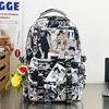 Kong Wu Graffiti Cartoon Lightweight Backpack With Multiple Pockets For Teens