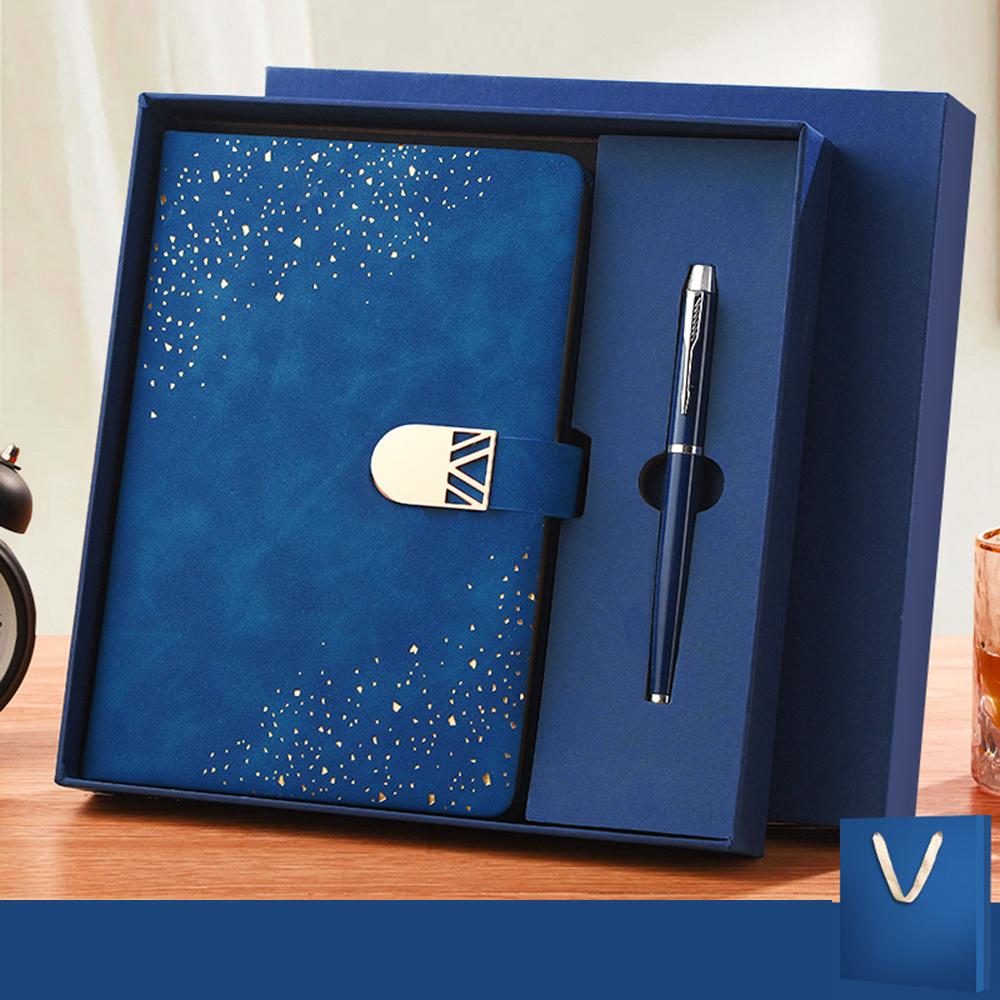 (Istnieje możliwość wygrawerowania logo) Notatnik biznesowy A5 z okładką w gwiazdy, zeszyt przedmiotowy dla studenta, skórzany notatnik, pamiętnik z klamrą