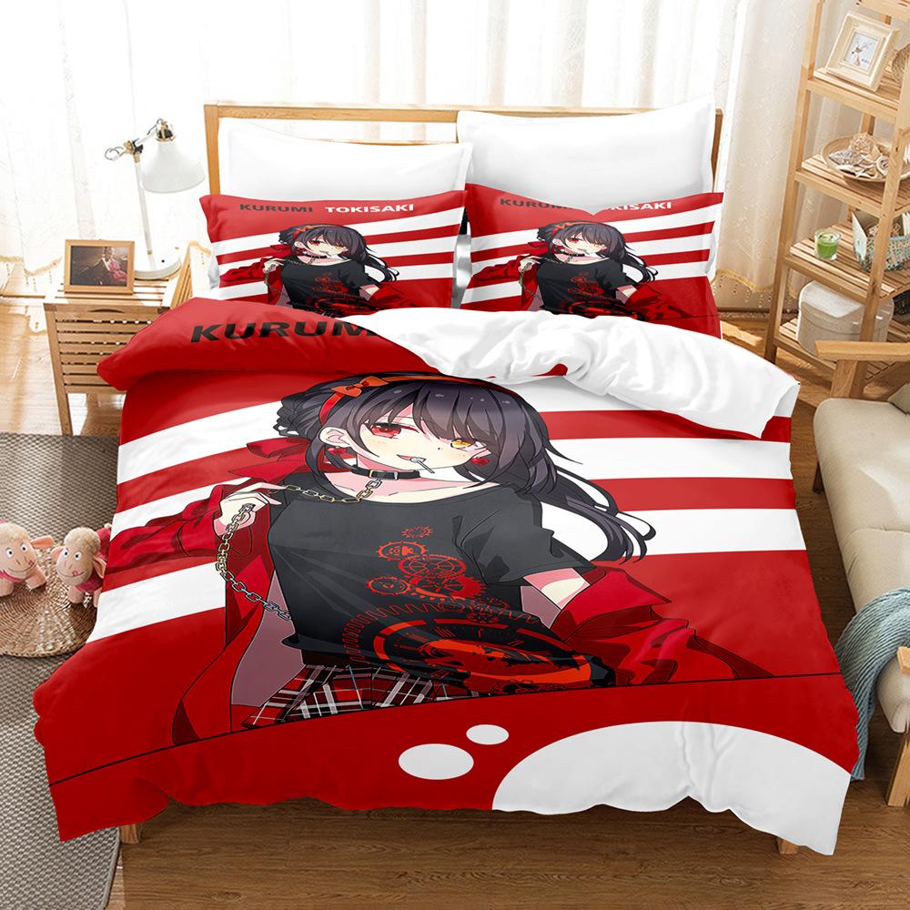 3D Luxury Bedding Set Girls' Printed Down Duvet Cover Pillowcase 2/3 Pieces AU140 * 210 Full Size Quick Drying Soft Home Textile with Zipper
