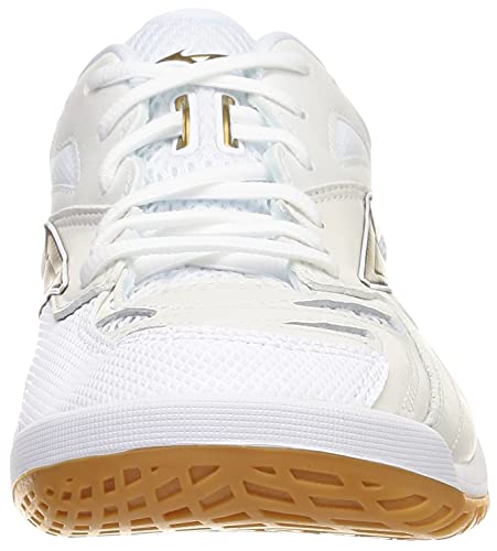 Mizuno Wave Fang PRO Badminton Shoes, White/Gold, Size 25.5 cm, 2E