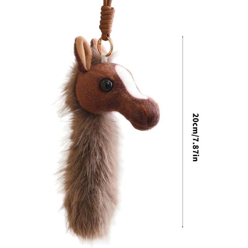 Plush Horse Toy Pendant Decoration for Office Desk and Living Room Animal Ornament Gift for Friend Family