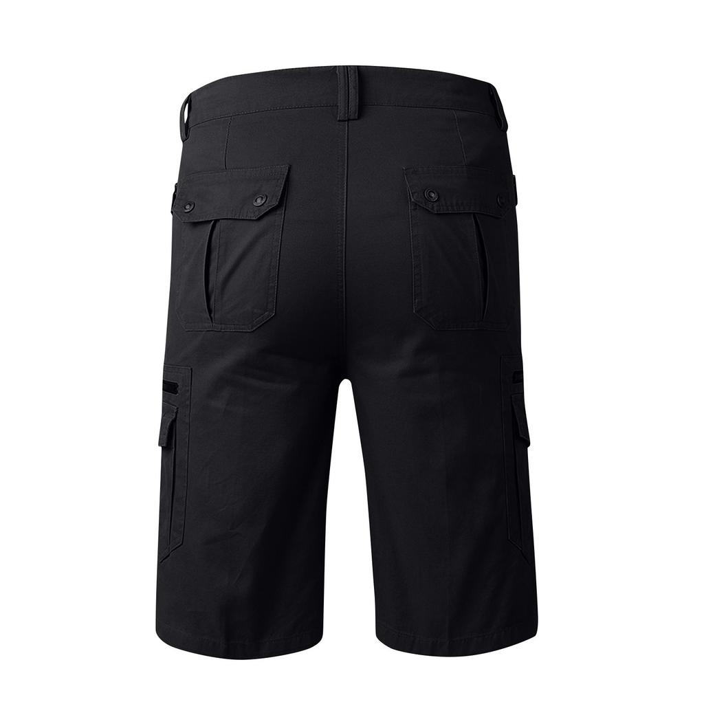 Men's Cargo Shorts with Multi-Pocket Design, Durable Fabric, for Outdoor Activities and Workwear, Black