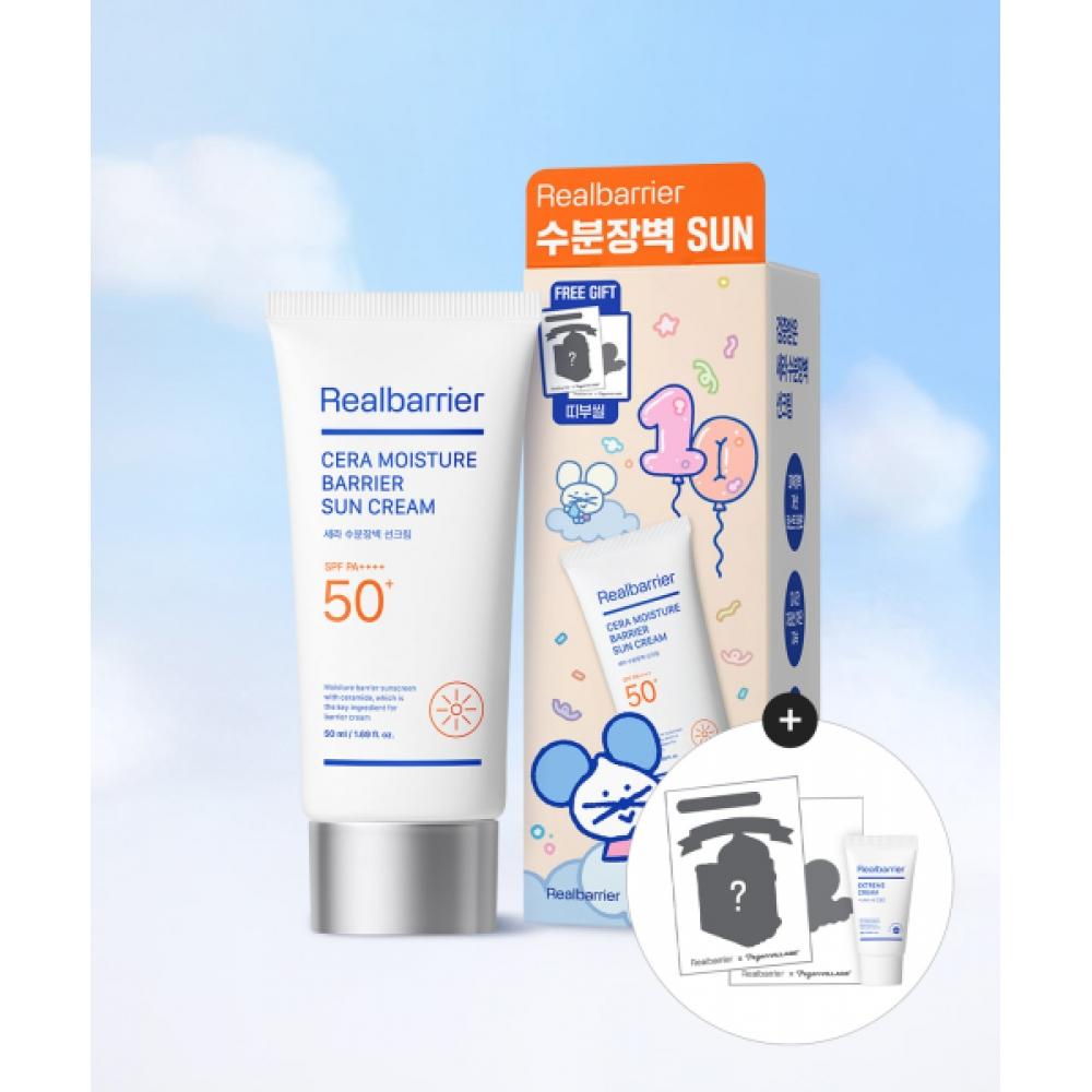 Real Barrier [pogon Village Special Set] Sera Moisture Barrier Sun Cream 50ml  Random Gift With Bando Seal   Gift Extreme Cream Light 25ml NONE