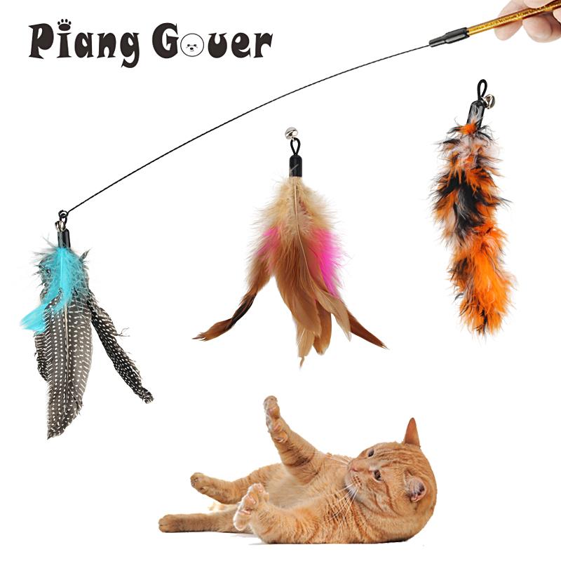 5pcs Feather Accessories Of Cat Stick Replace Cat Toy Teaser Stick Replacement Pet Toy