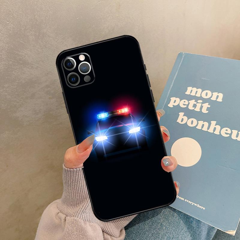 Police Cars Light At Night Case For 17 Air iPhone 16 15 14 13 12 11 Pro Max 12 mini XR 15 16 Plus 16e Back Cover Shell