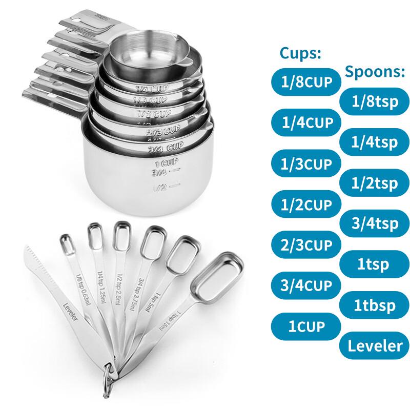 Xihe Stainless Steel Measuring Spoon & Cup Set