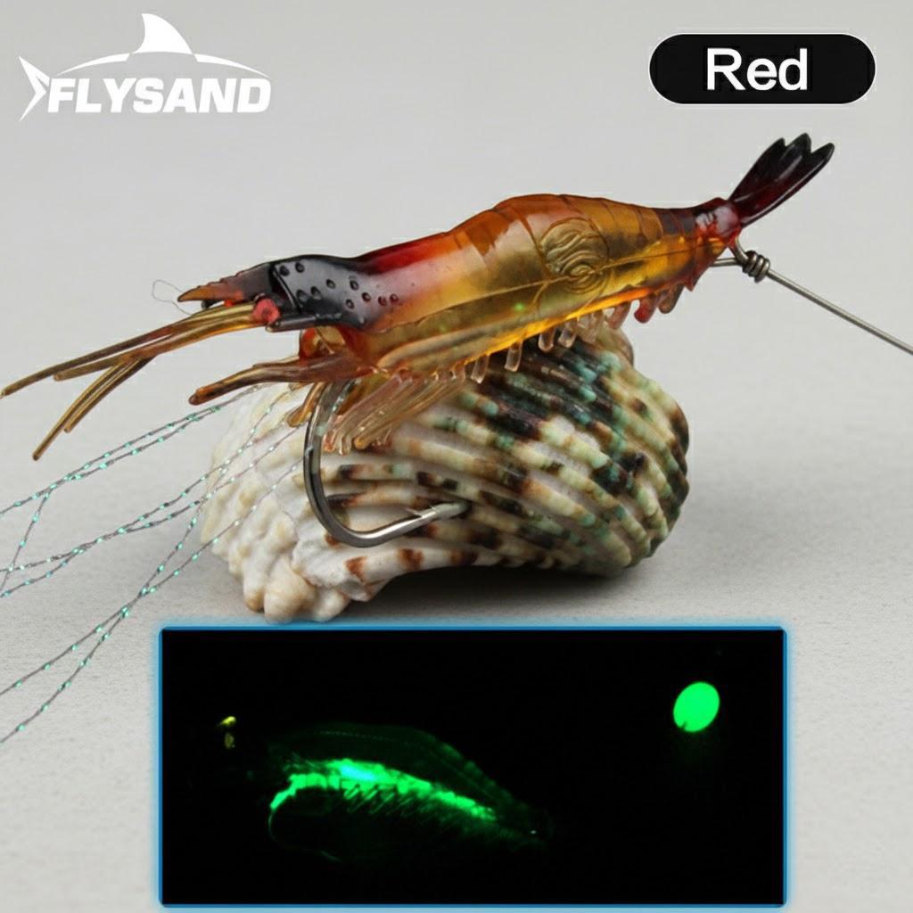 

High Quality Luminous Soft Shrimp Fishing Lures Silicone Bait Tackle Tools for Freshwater and Saltwater Anglers красный
