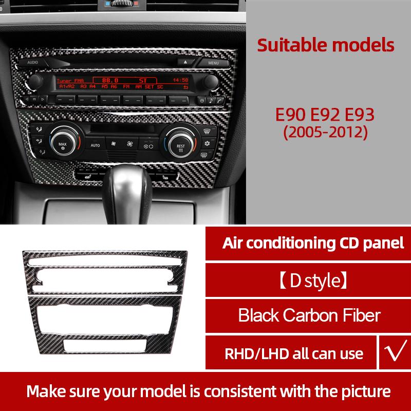Kohlefaser Für BMW E90 E92 E93 2005-2012 Auto Mittelkonsole CD-Panel Verkleidung Aufkleber Tuning Abdeckung Dekor Auto Innenzubehör