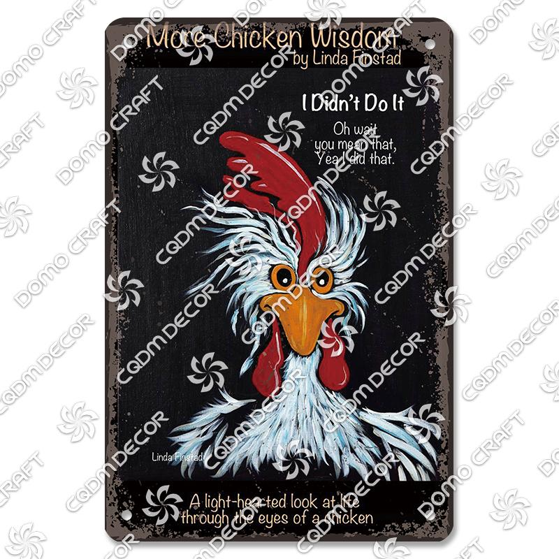 Retro Chicken Poster Metal Tin Signs Rooster Hen Eggs Metal Plate Vintage Wall Decor Club Farm Chicken Coop