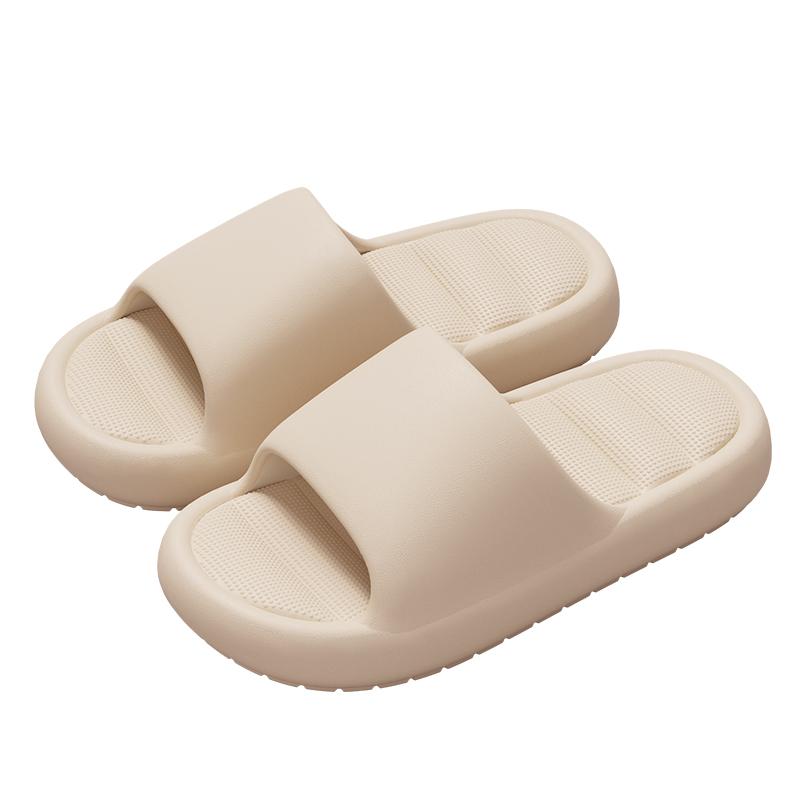 

Женские домашние тапочки на толстой подошве, повседневные шлепанцы из ЭВА, удобные, нескользящие, мужские тапочки 36-37 бежевый