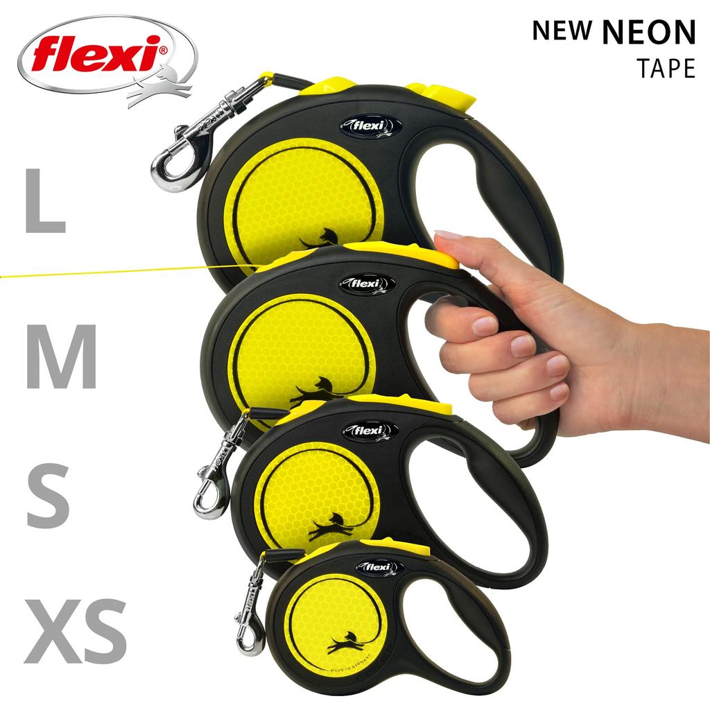 Flexi New Neon Tape Hundeleine, Mittel (Unter 25 kg), 5m