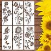 Large Stencils For Garden Fence 6PCS Reusable Flower Templates Painting Stencils For Wall Drawing Templates Art Crafts For Fence