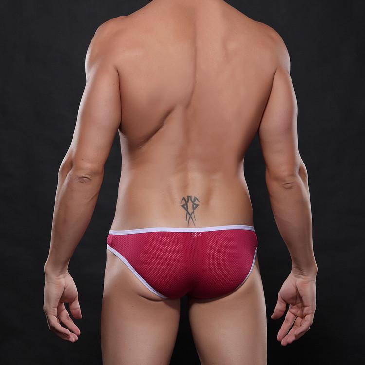 Breathable Mesh Low-Waist Detachable Men's Bikini Briefs - Sexy Fashionable Design