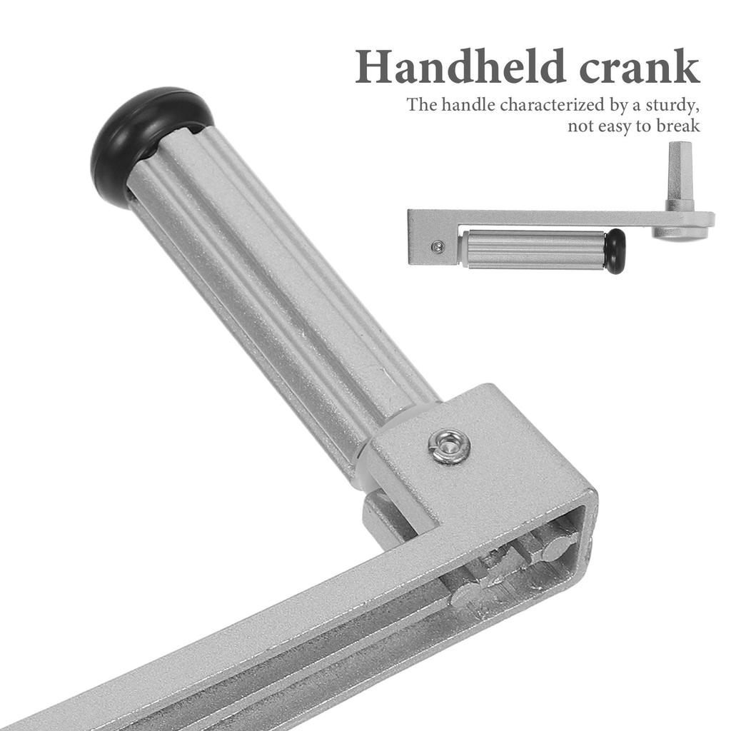 Universal Six-Tooth Clothes Rack Crank Handle Silver Metal Replacement Hand Crank for Clothes Drying Rack Balcony Lifting Pole