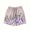 Men Gothic Angel Graffiti 3D Print Mesh Beach Shorts Elastic Drawstring Loose Straight Casual Summer Board Shorts