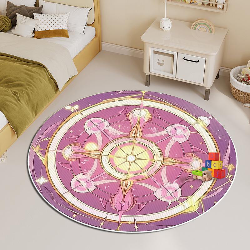 

Круглый ковер, коврик для домашнего компьютерного кресла, большая спальня, гостиная, журнальный столик, подвесная корзина, ковер Magic Array, устойчивый к пятнам 80 * 80CM crystal velvet