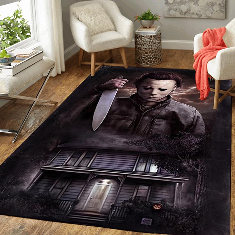 1Pc Halloween Horror Icon Rug, Office Carpet Indoor Outdoor Doormat, Non-Slip, Comfortable, Living, Christmas Halloween, Xmas Gift L1447