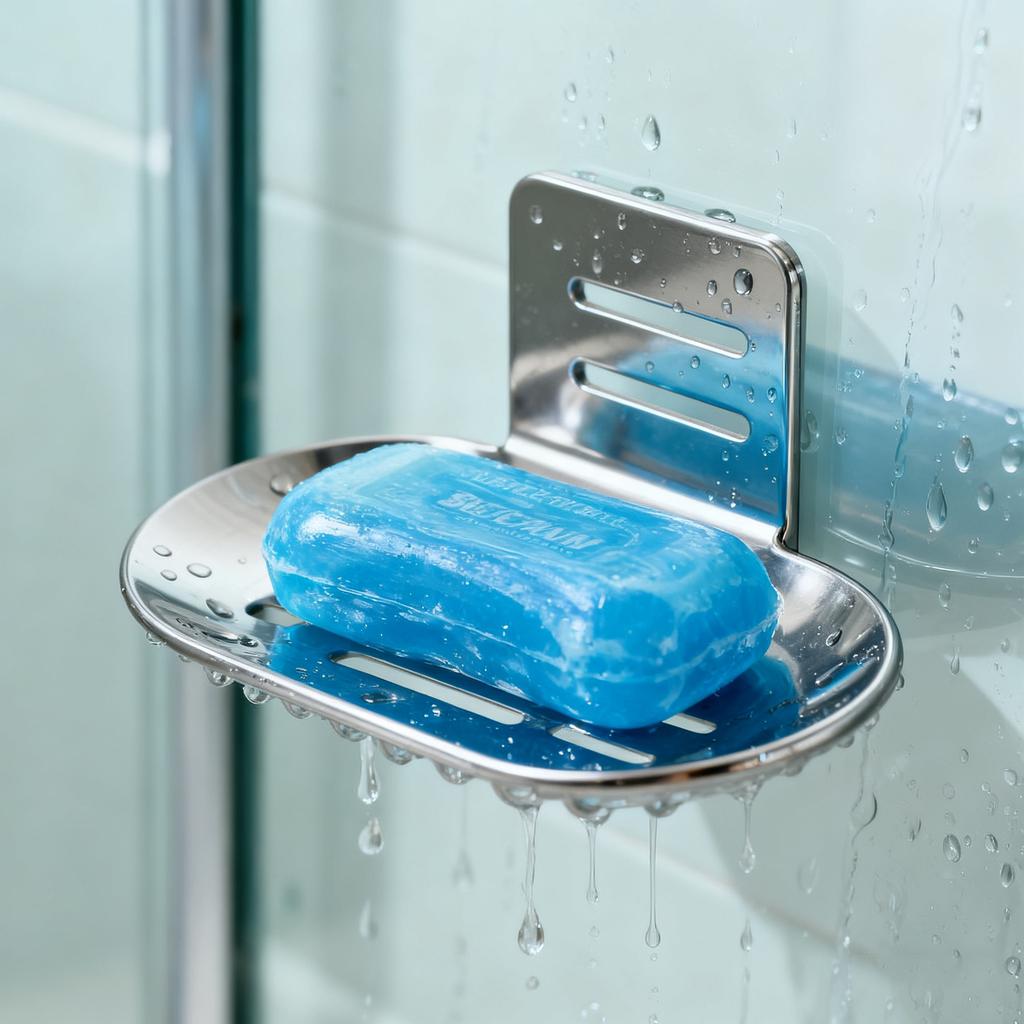 Non-punching Soap Dish, Stainless Steel Soap Rack, Nail-free Bathroom Hanging Rack, Bathroom Soap Box Soap.