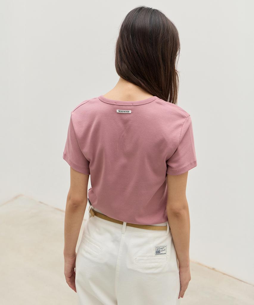 Leuba All-Day Cotton V-Neck T-Shirt - Dusty Rose