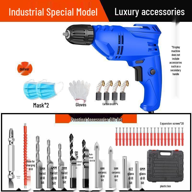 High-Power Handheld Electric Drill and Screwdriver - 220V