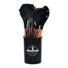 12Pcs Wooden Handle Silicone Kitchen Utensils Silicone Kitchen Utensils Non-stick Pan Cooking Spatula Baking Storage Tool